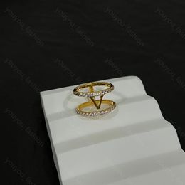 Anillo de diamantes de lujo para mujeres anillos de aro doble elegante