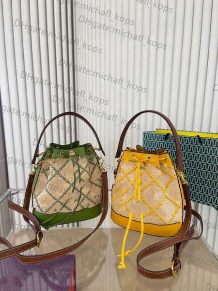 Bolso de mujer digner de lujo cubo bolso de hombro único correa clásica 2024 cruz interior estilo de moda cuero de vaca importado bolso de lona original