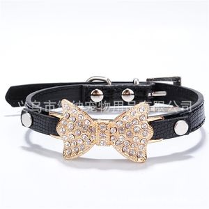 Colliers de chien de luxe Decoration en diamant Bow Chain de compagnie de la chaîne de chats Poodle Collar Lash Serpentin Varié Tailles 6 5WN D2