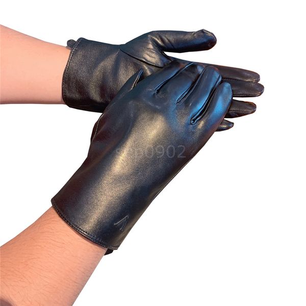 Luxe Double lettres gants hommes femmes durables mitaines hiver épaissir gant décontracté unisexe couleur unie mitaine