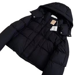 Doudoune de luxe doudoune femme veste d'hiver bouffée à capuche designer parka femme manteau à glissière hiver chaud outwear marque dames mode manteau court hauts noir S-L