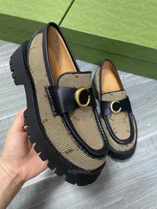 Luxe kledingschoenen loafers casual damesschoenen designer sneakers zwart leer hoge kwaliteit platformschoenen dikke rubbe slip op schoen C112201