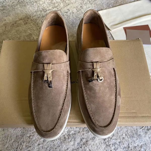 Chaussures habillées de luxe hommes talons de créateur mocassins paresseux Mules plates femmes chaussures décontractées boucle en métal mocassins de mode pour l'été