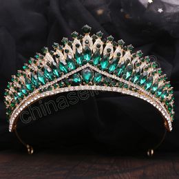 Luxe goutte couronnes mariée cristal femmes diadèmes strass mariage casque anniversaire bandeau reconstitution historique bijoux de cheveux