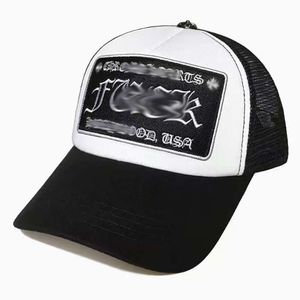 Chapeau de canard de luxe Langue Designer Marque Chr Hommes Femmes Casquettes d'extérieur Courbe Brim Couvre-chef Été Parasol Baseball Chapeaux Casquette Sanskrit Coeur Croix Mesh Cap OJJ0