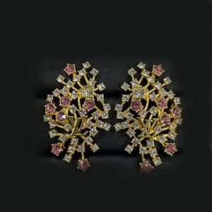 Boucles d'oreilles de luxe Designer Crystal Clover Lettre étoile Charme Oreille d'oreille Perle Perle 18k Gol