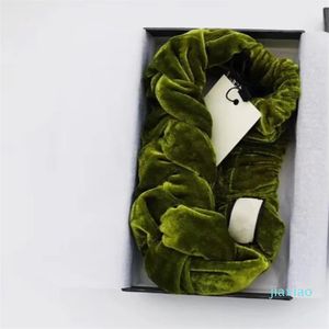 Luxe elastische tulband hoofdbanden groen zwart fluweel herfst winter haarbanden bandana's voor vrouwen ontwerper hoofdband hoofdband bandana cadeau