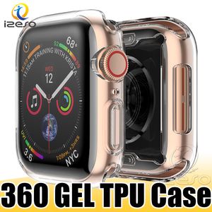 Estuche de TPU transparente de lujo para Apple Watch Series 8 7 6 5 4 3 Gel Pantalla frontal suave Protector de pantalla completamente cubierto 45 mm 44 m 42 mm 41 mm 40 mm 38 mm izeso