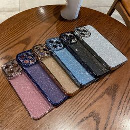 Estuches de teléfono con purpurina de galvanoplastia de lujo para Iphone 13 14 Pro Max Estuche suave y brillante para Ip 11 12 Xr 7 8 Series