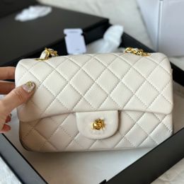 Luxe élégant caviar cuir losange femmes luxe grand mini sac carré grande capacité texture matériel souple en métal chaîne unique bandoulière sac à bandoulière sac de carte 20