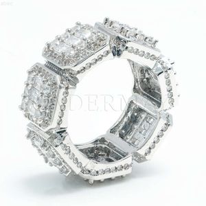 Luxe elegante prachtige handgemaakte Moissanite sieraden Hip Hop Party 925 Silver Ring Men's Ring
