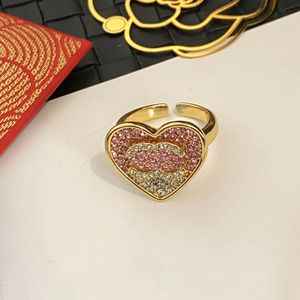 Luxe elegante roze liefdesring Designer Sieraden Ringen Selectie Kwaliteit Cadeau High-end Prachtige stijl Familie Studenten Selectie nieuw 18k verguld Verstelbaar