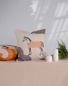 Luxe Brodé Motif transport Signalisation Cheval velours doux matériel Taie d'oreiller Housse de Coussin Famille Tissu Décoration Oreiller housse de coussin 2023070911