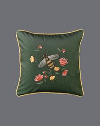 Housse de Coussin de broderie de luxe 45X45 taie d'oreiller décorative coussin couvre abeille Coussin canapé Dec livraison gratuite