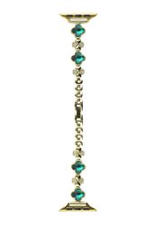 Luxe Emerald Bracelet Metal Chain -riem voor Apple Watch 45mm 41 mm 38 mm 42 mm 49 mm 40 mm 44 mm Diamant ingelegde polsbandjes link Banden 9 Ultra2 8 7 6 5 4 Accessoires