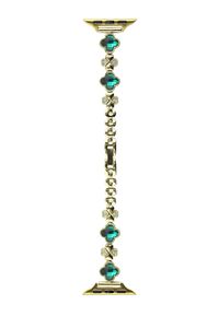 Luxe Emerald Bracelet Metal Chain -riem voor Apple Watch 45mm 41 mm 38 mm 42 mm 49 mm 40 mm 44 mm Diamant ingelegde polsbandjes link Banden 9 Ultra2 8 7 6 5 4 Accessoires