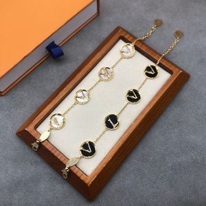 Luxe emaille bedelarmband slot hanger armbanden liefhebbers Valentijnsdag sieraden diamanten kettingen bloem vergulde designer armband cadeau HLB3--02