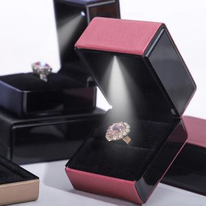 Engagement de luxe Mariage Pu Led LED Light Ring Jewellery Bijoux