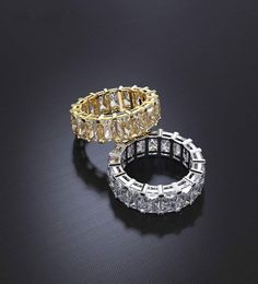 Luxury Eternity Promise Ring 925 Sterling Silver Princess Cut Aaaa CZ Party Bands Bands pour femmes bijoux de mode nuptiale3770819
