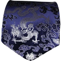 Luxe ethnique Dragon Jacquard cravates style chinois haut de gamme naturel mûrier soie véritable soie brocart hommes standard mode cravates303i