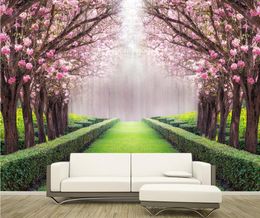 Luxe Europese Moderne Mooie landschap bloemen en bomen muurschildering 3d behang 3d behang voor tv achtergrond3006715