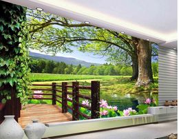 Luxury European Modern HD 3D tree landscape background wall mural 3d wallpaper 3d wall papers for tv backdrop