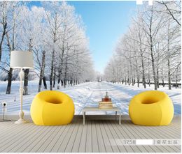 Luxury European Modern Winter snow landscape background wall mural 3d wallpaper 3d wall papers for tv backdrop