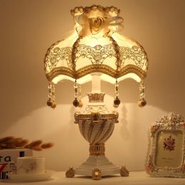 Luxury European Table Lampe Night Bureau Light Bedroom Bedide Decorative Mediterranean Warm Living Room Study E27