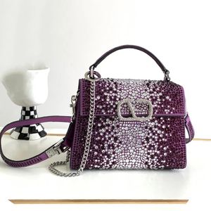 Sac fourre-tout de luxe Crystal Evening Marié Sac concepteur pour femmes sac à main violet sac à main