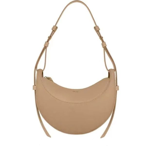 Sacs fourre-tout du soir de luxe Designer Sac de plage de la plage Tonca texturé chameau Numero un nano ma le cyme femmes crossbody dames handbag en cuir mi-lune avec boîte