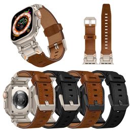 Luxe Explorer Echte topkorrel lederen band Crazy Horse Bands Bracelet Watchband voor Apple Watch 3 4 5 6 7 8 9 IWatch 42mm 44 mm 45 mm 49 mm Ultra bandbanden