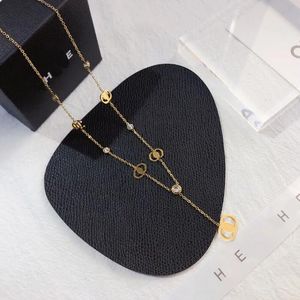 Luxe prachtige ketting high -end ontwerp hanger ketting 18k goud vergulde lange ketting charme sieraden accessoires klassiek premium cadeau x264