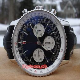 Luxury Factory Watch 43 mm Black Face Aviation Timing 1 série ETA 7750 Mouvement Chronograph Fashion Mens Quality Sapphire Watches253G