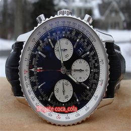 Luxury Factory Watch 43mm Black Face Aviation Timing 1 série ETA 7750 Movie Chronograph Fashion Mens Mens Quality Sapphire Watches 244C