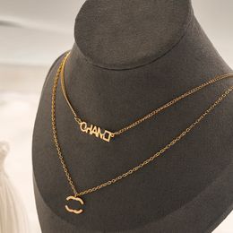 Collier de marque de luxe célèbre pour femmes, plaqué or 18 carats, pendentif en strass en cristal, colliers avec lettre C, accessoire de bijoux de haute qualité, 20 styles