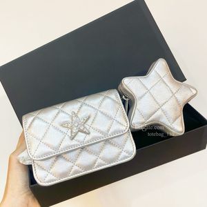 Luxe fanny pack femmes ceinture sac épaule bandoulière sac à main chaîne diamant étoiles taille sac en cuir véritable sac banane designer mini bumbag