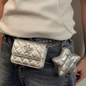 Luxe fanny pack femmes ceinture sac épaule bandoulière sac à main chaîne diamant étoiles taille sac en cuir véritable Cc bum sac designer mini bumbag