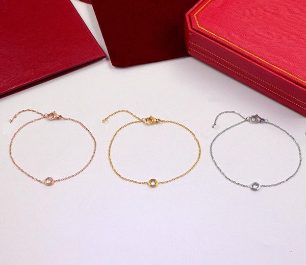 Pulsera de moda de lujo Joyería de diseñador fiesta anillos dobles colgante de diamantes Pulseras de oro rosa para mujer cadena de disfraces bracel6675619