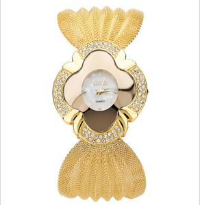 Luxe mode -armband Watch voor vrouwen populaire EU US Diamante vlinder mesh Watchband dames kwarts horloges hele jurk w4015625