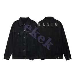 Marca de moda de lujo para hombre chaqueta con letras chaqueta vaquera con lavado de diamante caliente chaqueta informal Vintage para parejas chaqueta talla asiática M-XL