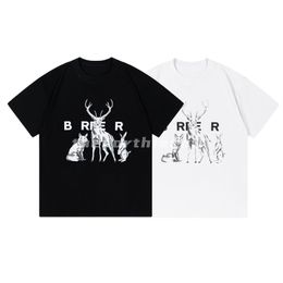 Marque de mode de luxe Mens T Shirt Animal Story Lettre Imprimer Col Rond À Manches Courtes D'été Lâche T-Shirt Top Noir Blanc