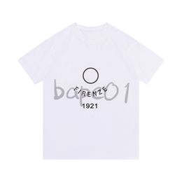 Luxusmodemarke Herren T-Shirt Design Briefdruck Kurzarm Rundhals Sommer Lose T-Shirt Top Schwarz Weiß Asiatische Größe S-2XL
