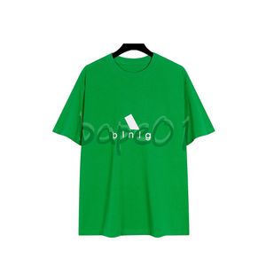 Marca de moda de lujo Camiseta para hombre Diseñador Carta Imprimir Manga corta Cuello redondo Verano Camiseta suelta Top Blanco Verde Asiático Tamaño S-2XL