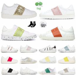 luxe mode vrijetijdsschoenen Designer mode topmerk vrijetijdsschoenen unisex klassieke mode geklonken sneakers leer zwart wit roze