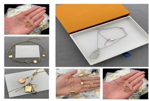 Luxe mode choker l kettingontwerper sieraden bruiloft diamant 18k gouden vergulde platinabrief hangers met box6568971