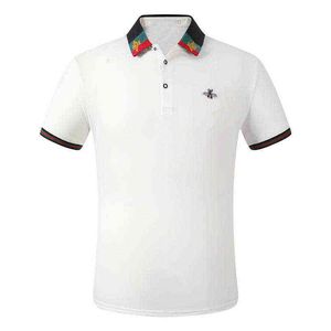 Mode de luxe classique hommes broderie chemise coton hommes designer T-shirt blanc noir gris polo mâle M-3XL