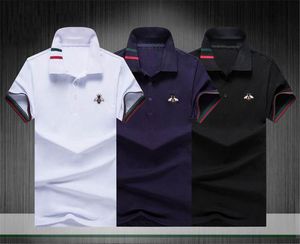 Luxury Fashion Classic Classic Mens Breed Broidery Shirt Cotton Mens Designer Tshirt Blanc Black Black Polo Shirt Male M3XL1389474