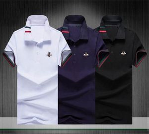 Luxury Fashion Classic Classic Mens Breed Broidery Shirt Cotton Mens Designer Tshirt Blanc Black Designer Black Polo Male M3xl2338793