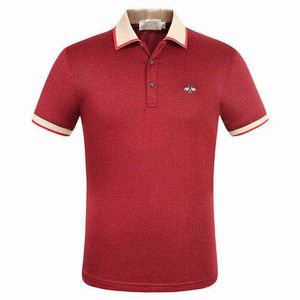 T-shirts pour hommes chemise de broderie rayée abeille coton t-shirt de designer pour hommes blanc noir rouge polo taille homme m3xl