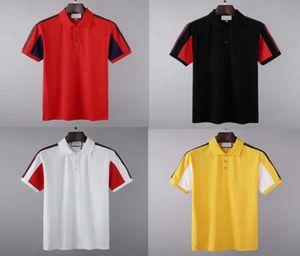 Luxury Fashion Classic Mens Carta Bordado a rayas Camisa de algodón Mens Designer White Red Designer Polo Shirt Mid M2XL5206123